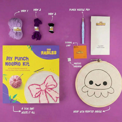 DIY Punch Needle Octopus Kit — Beginner Craft, Stress Relief, 1-3 Hours