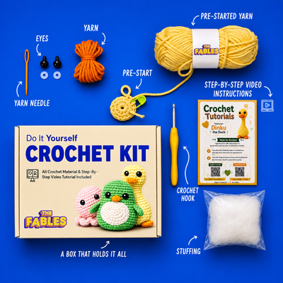 Dinku the Duck Crochet Kit — Beginner-Friendly DIY with Video Tutorials