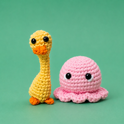 Octopus + Duck Crochet Kit — Beginner DIY with Video Tutorials